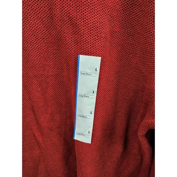 Goodfellow Mens Sweater Large Barn Door Red Crew Neck Cotton Pullover Preppy - Picture 2 of 7